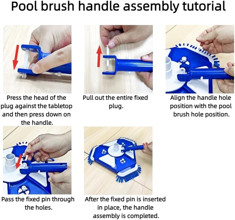 JSPJSP Upgraded Swimming Pool Vacuum Head, Heavy-Duty Swimming Pool Vacuum Head with Side Brush and Universal rotatable Hose Adapter, Weighted Triangular Vacuum Head - Image 4